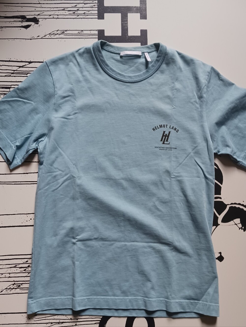 Helmut Lang Blue Cotto T Shirt Size S